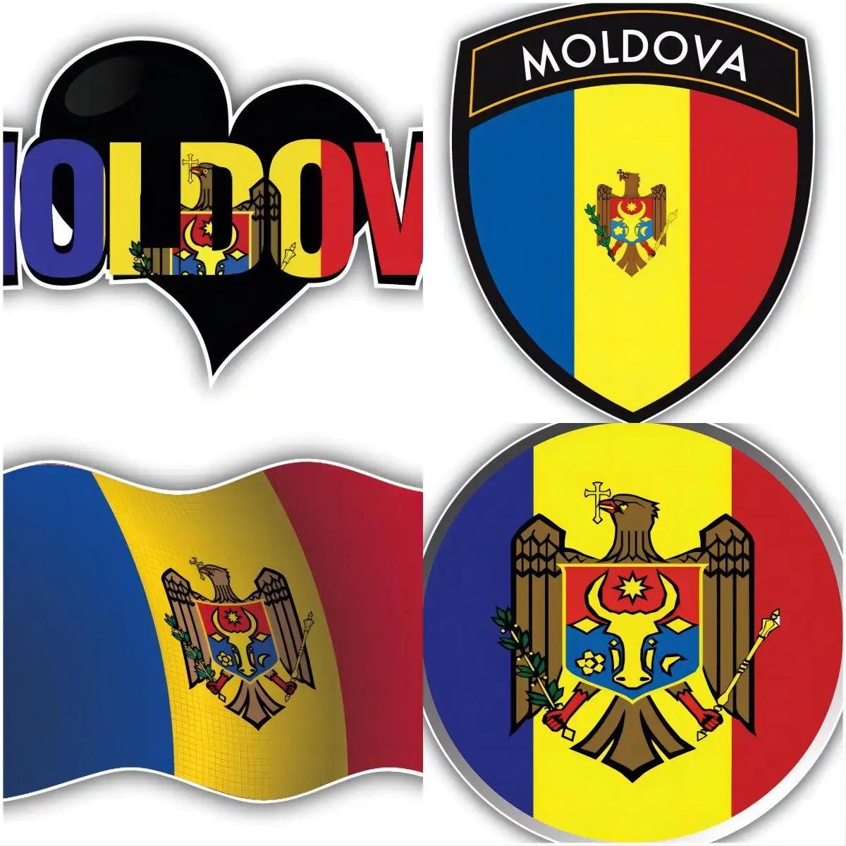 

Moldova Flag Sticker Flags Heart Car Window Bumper car Bumper, Water Bottle, tumblers, Laptop