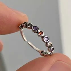 New in 925 Sterling Silver Round Zircon Open Rings For Women Engagement Luxury Fine Jewelry Wholesale  GaaBou