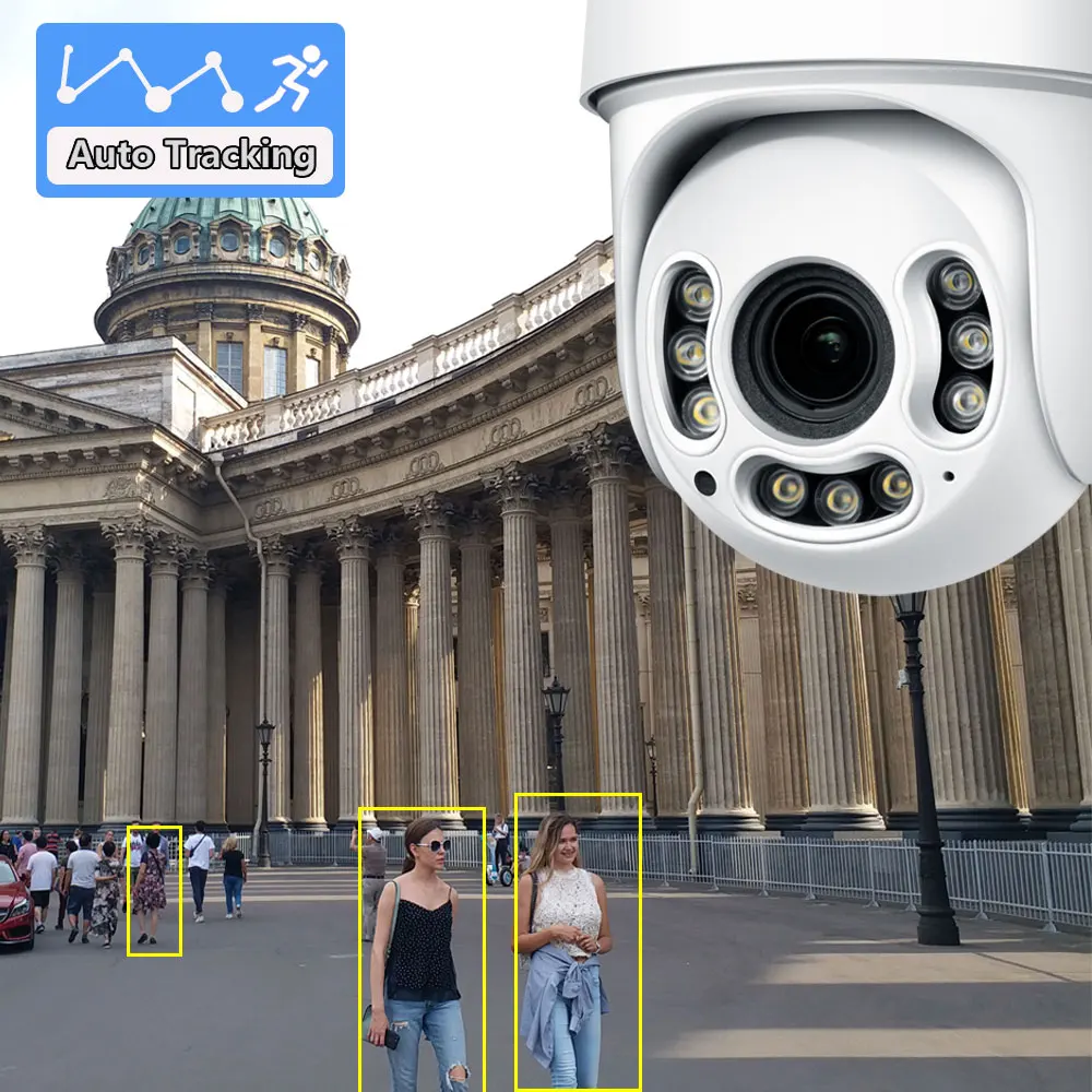 CRU.3G 4G SIM Card 4K 8MP Wireless Security Vedio PTZ Dome Wifi 5MP 2.7-13.5mm 5X Zoom Two Way Audio Outdoor Color Night Version