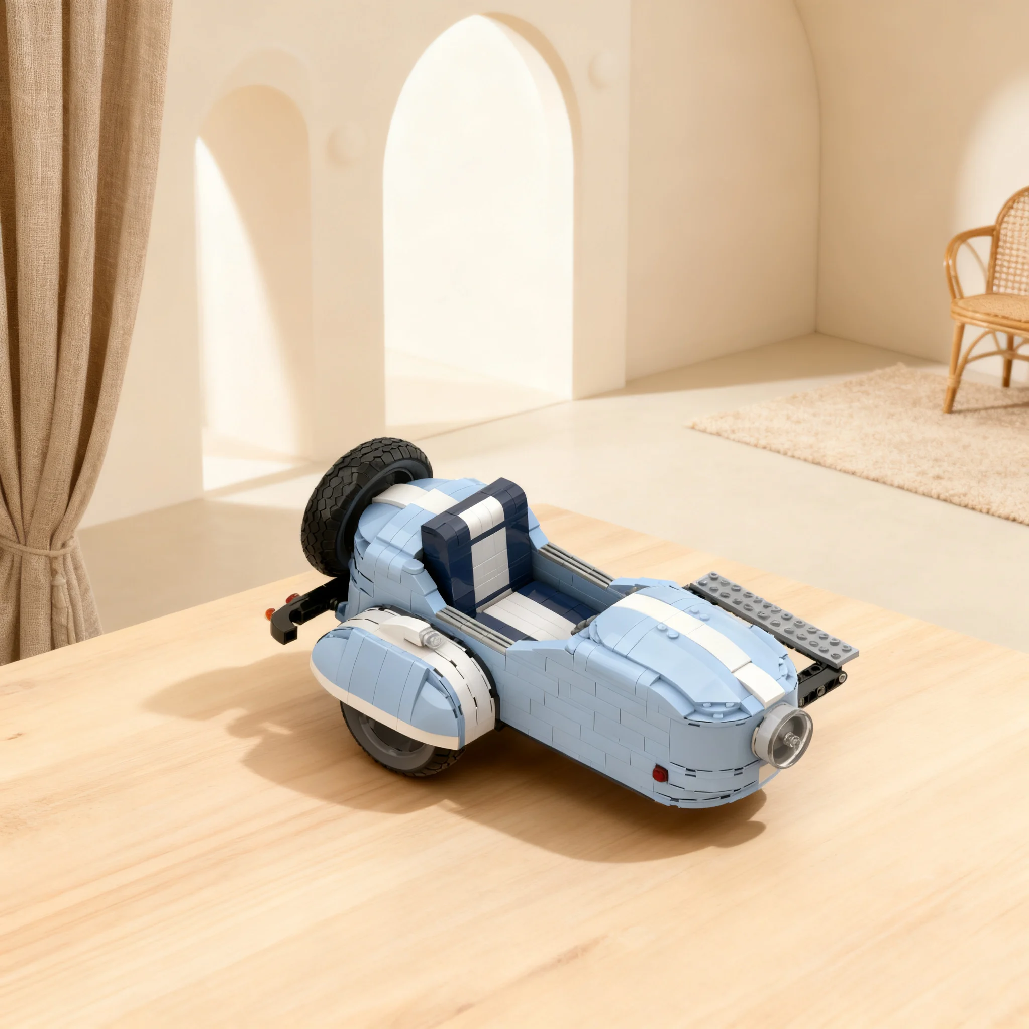 510 Piezas MOC Icons Sidecar Vespa, Bloques de Construcción de Modelos, Juguetes de Construcción, Regalos de Navidad, Ladrillos Creativos para Ensamblar, Educación DIY