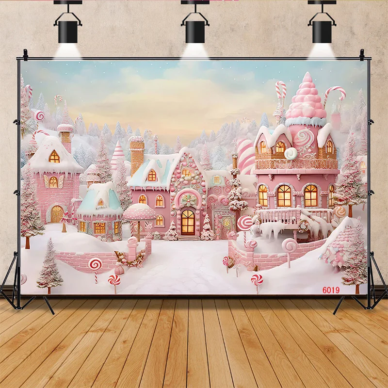 SHENGYONGBAO Christmas Day Fireplace Photography Backdrops Gift Box Candy Chimneys Snowflake Window Studio Background WW-35