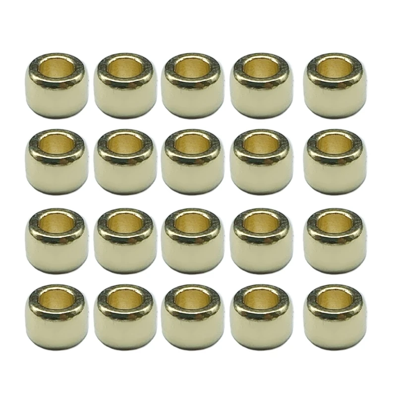 2023 New Pack of 20 Strain Isolate Brass Beads Accessories Round/Square Paracord Lanyard Beads for DIY Jewelry Making