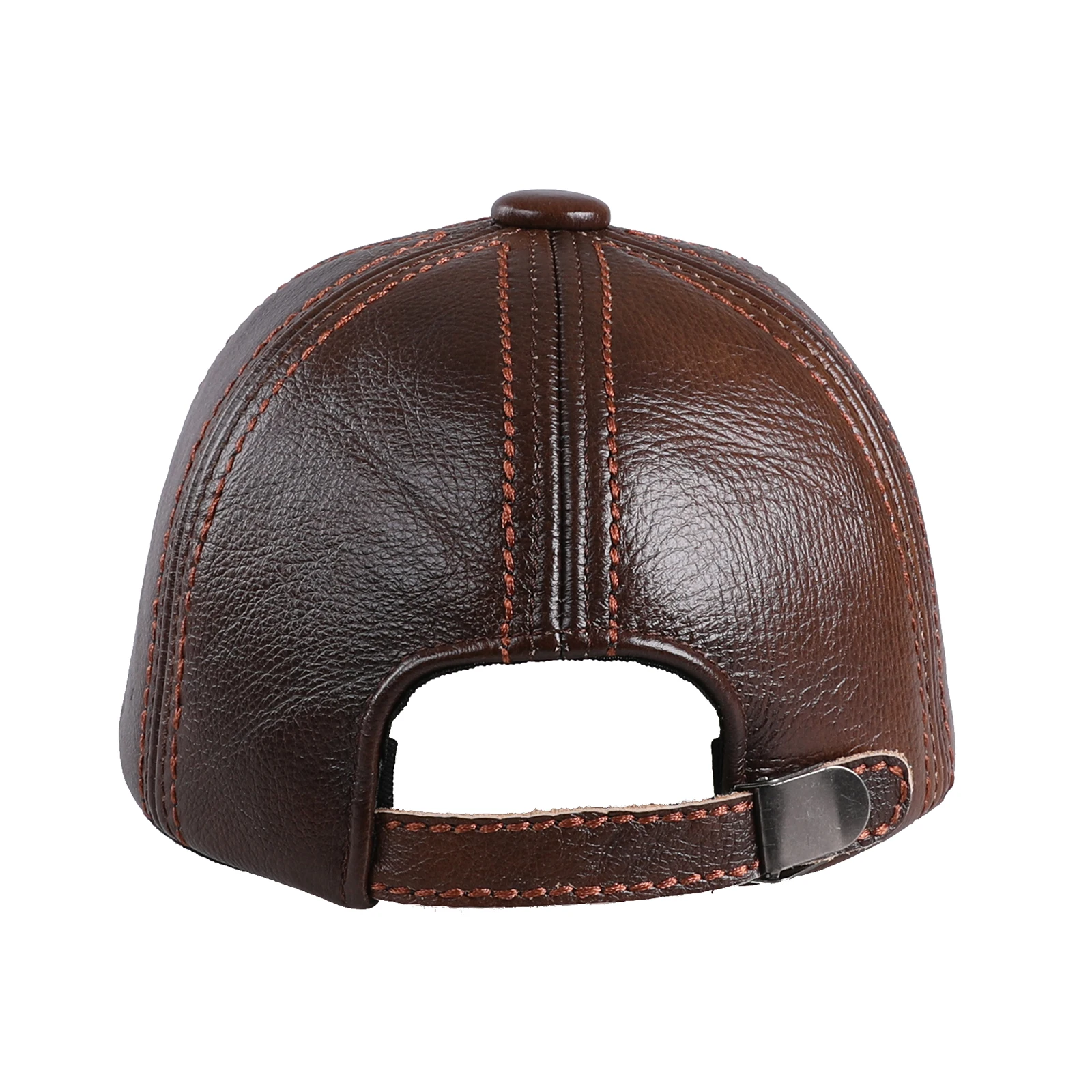 Unisex Genuine Real 100% Cowhide Leather Men\'s Baseball Cap for Fall Winter Thick Warm Outdoor Sports Women\'s Hats Adjustable