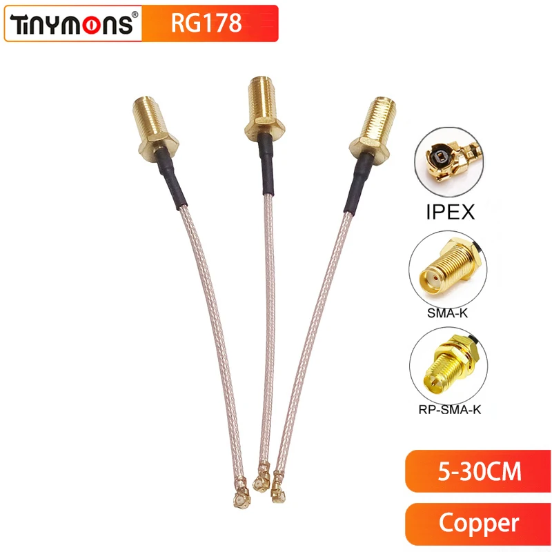 1PC SMA RP-SMA to IPEX RG178 Cable SMA Female to uFL u.FL IPX IPEX-1 Adapter RF Coaxial Pigtail WIFI Antenna Extension Cable