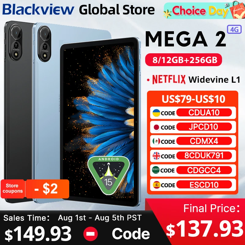 Blackview MEGA 2 Android 15 Планшет