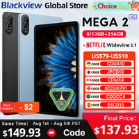 Blackview MEGA 2 Tablets 12 inch 2K Display Widevine L1 24GB(8+16) Android 15 256GB 9000mAh AI Main Camera Pad PC