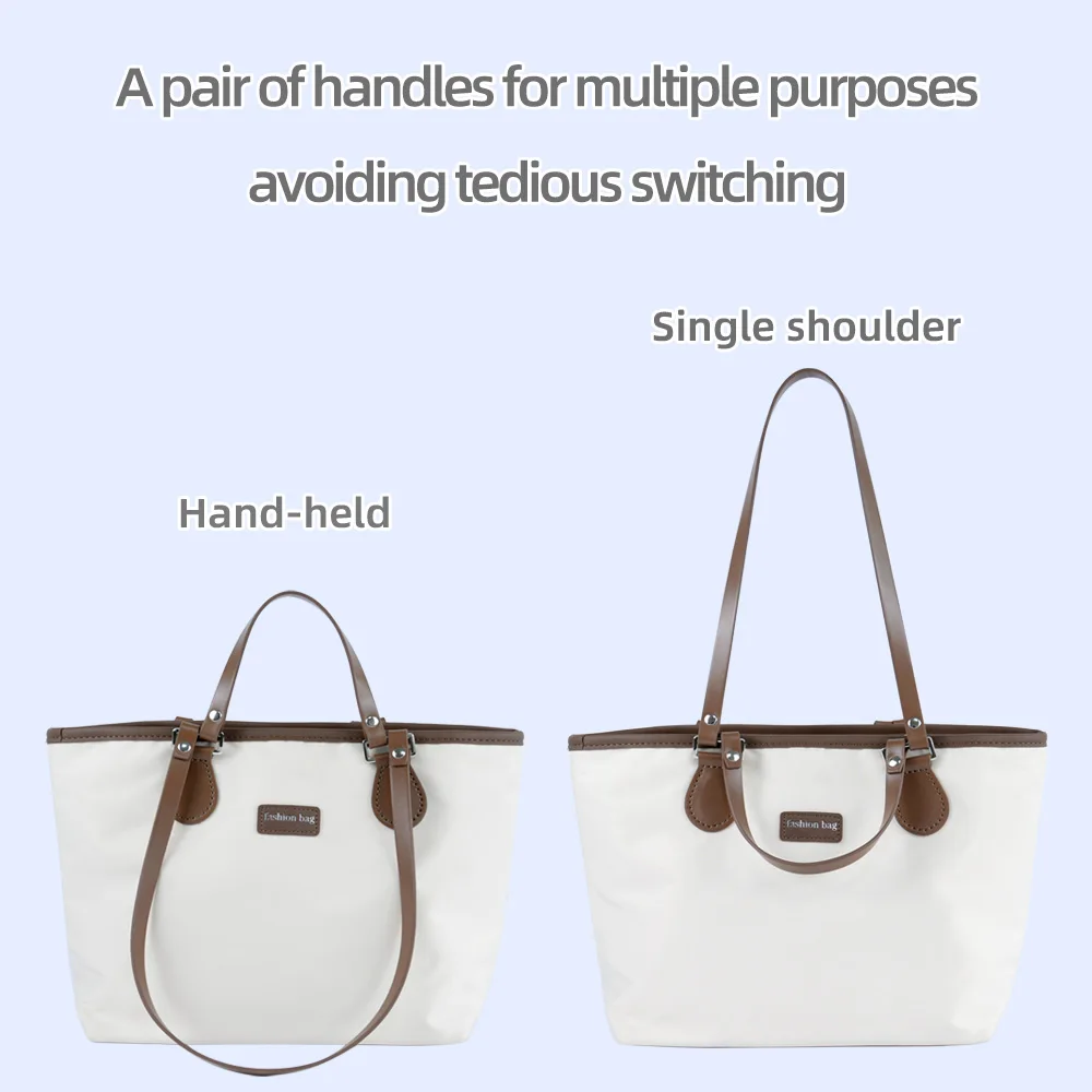 1 Pair of Multifunctional Hand Stitched Sewn Leather Bag Straps Handles Replacements for Single Shoulder Held Bags Accessories