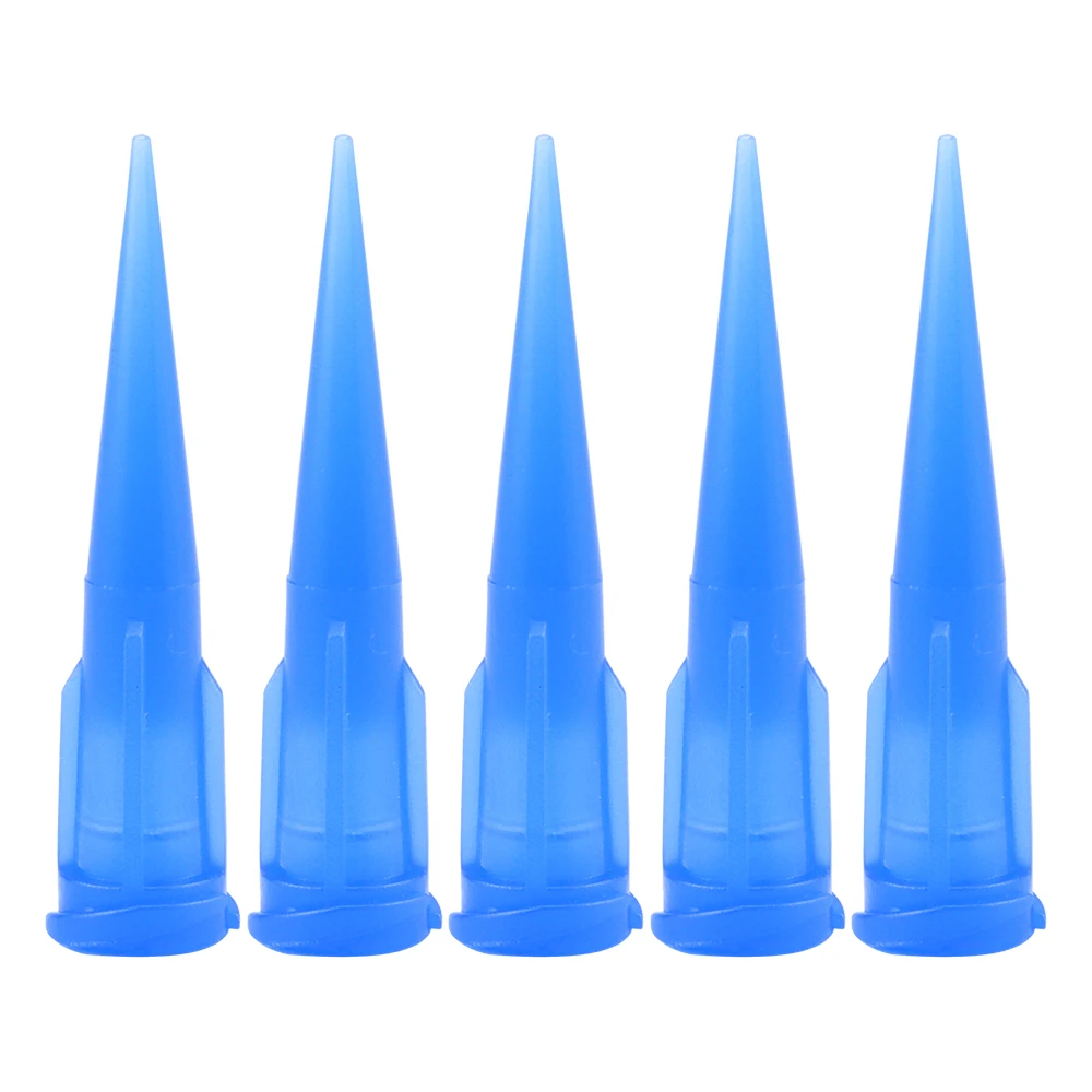 100Pcs 22G TT Plastic Tapered Pinhead Liquid Dispenser Needles Tip Blue Plastic Gle Needle, for Refilling Glue Fluid