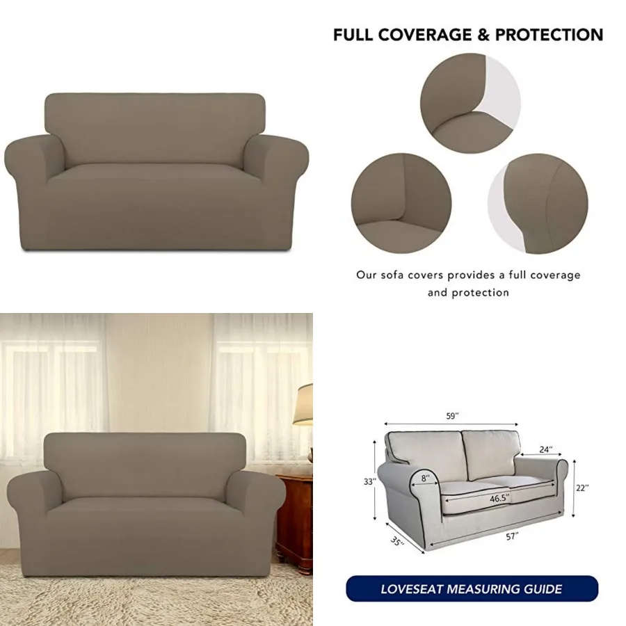 

Super Stretch Sofa Slipcover Spandex Non Slip Soft Couch Sofa Cover, Washable Furniture Protector with Non Skid Foam and Elasti
