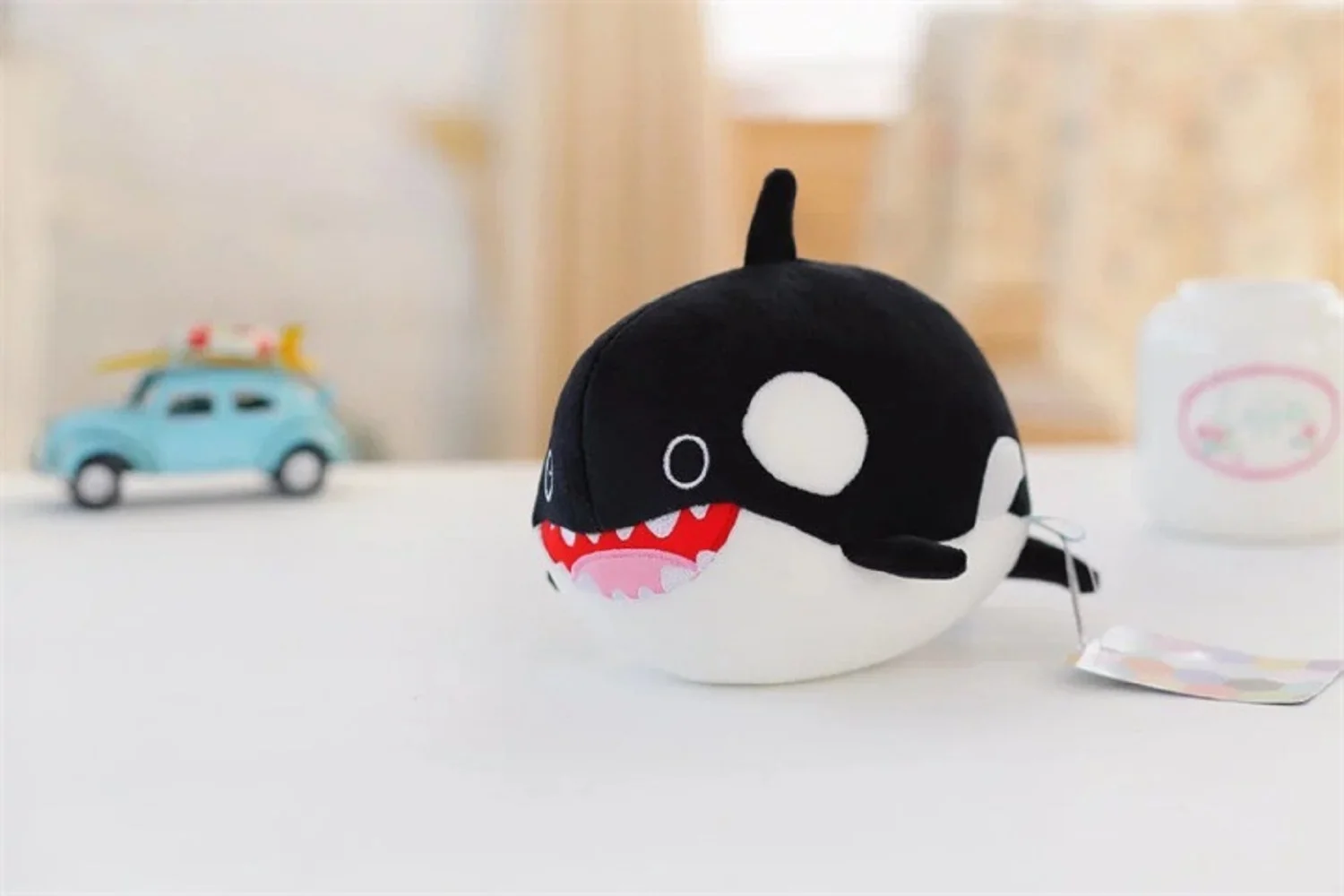 cute killer whale toy cartoon plush black whale doll gift about 20cm 2594