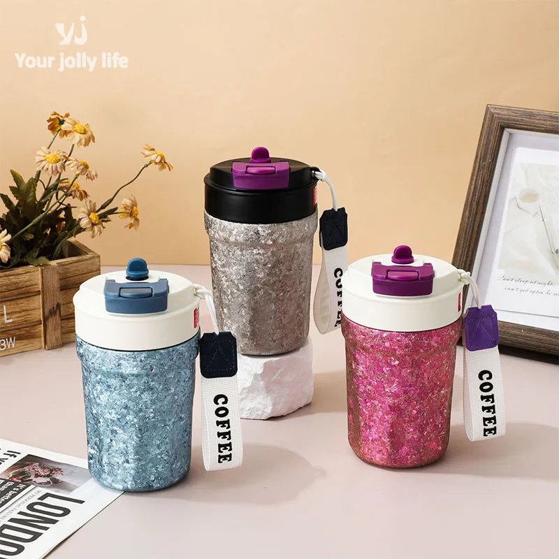 

550ml Portable Vacuum Flasks With Rope,Double Layer Pure Titanium Thermos Cup,High-Grade Gifts Coffee Cup,Outdoor Water Bottle