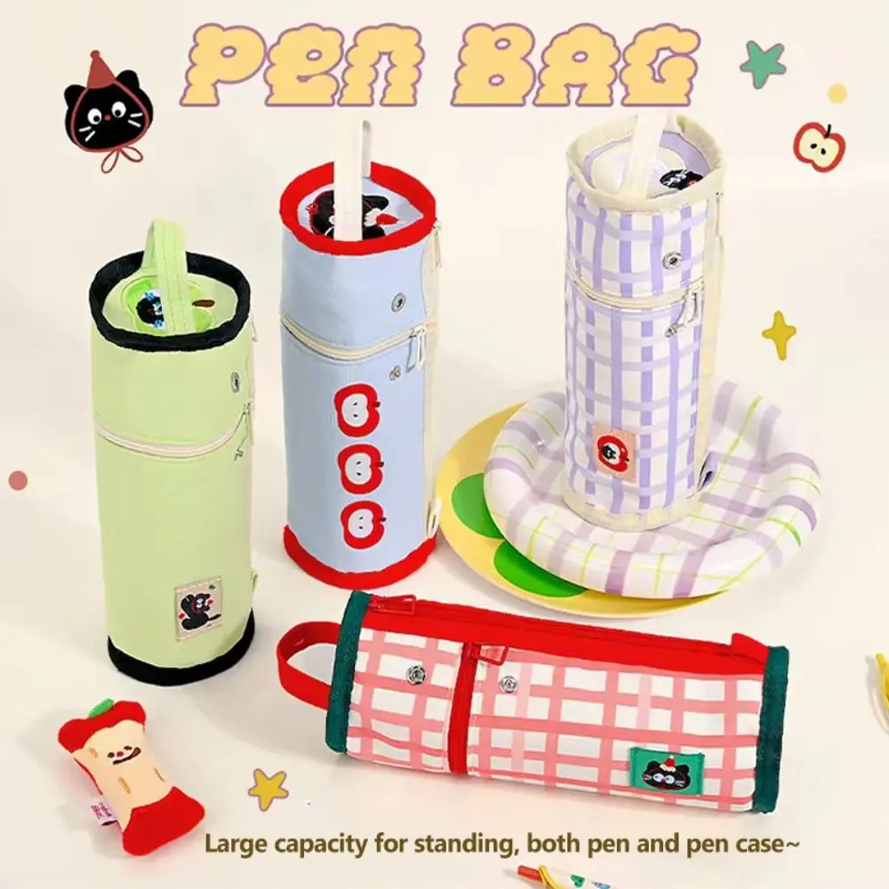 مقلمة جديدة ذات سعة كبيرة محمولة بتصميم بسيط حقيبة تخزين حقيبة أقلام رصاص جمالية للمدرسة #5