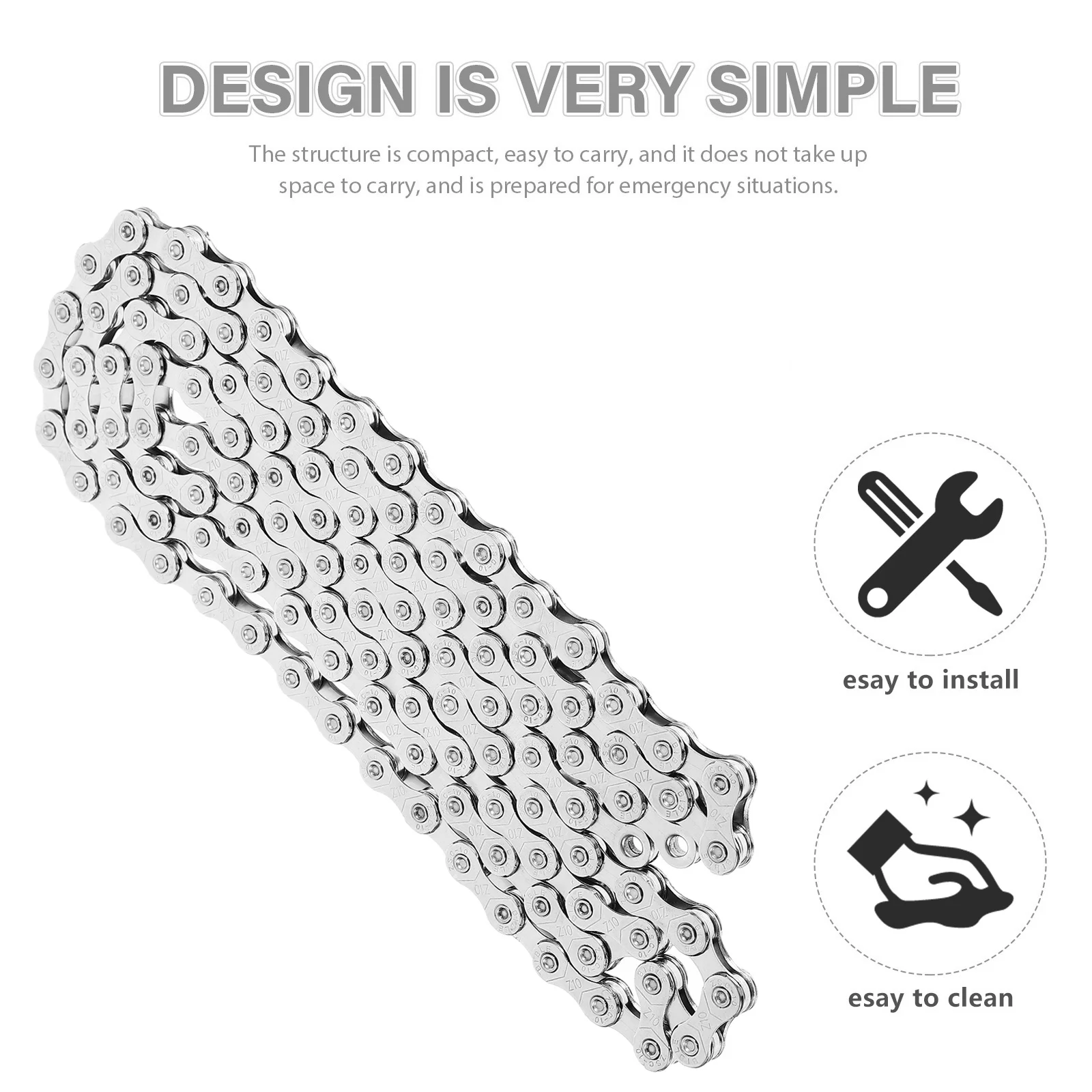 

116 Bike Chain Heavy Duty Carbon Steel Replacement Chain for Bicycle Repair and Maintenance Use
