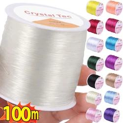 100M/Roll Strong Elastic Crystal Beading Cord 1mm for Bracelets Stretch Thread String Necklace DIY Jewelry Making Cords Line