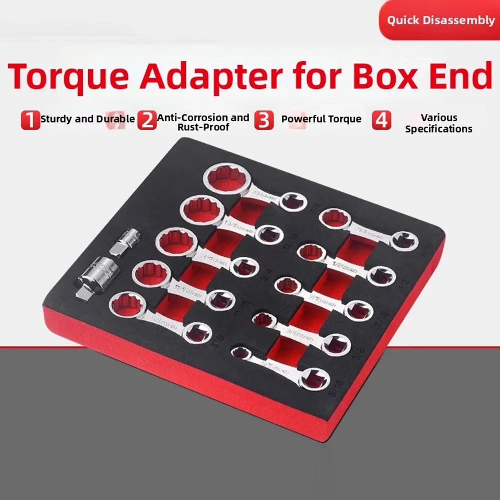 12pcs 12-Point Box End Torque Adapter Extension Set 3/8
