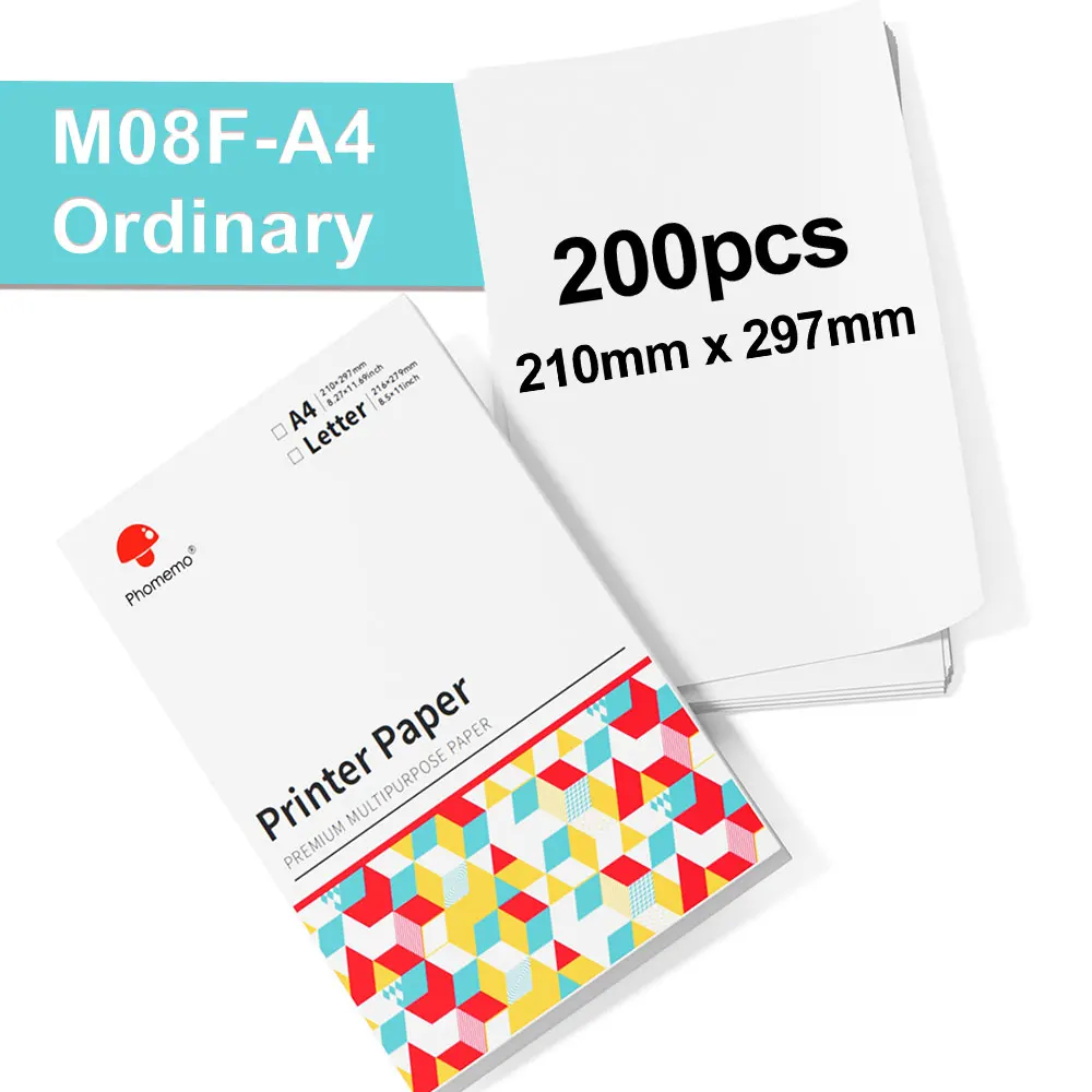 M08F Thermal Paper A4/Letter Size Printer Paper BPA Free Ordinary Quick-dry Tattoo Continuous Paper for Portable Thermal Printer