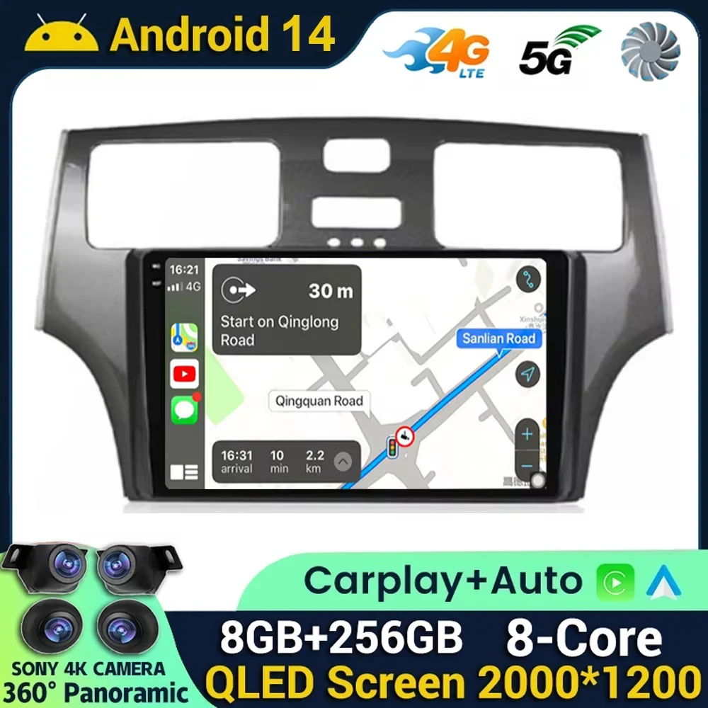 

Android 14 Carplay Auto Car Radio For Lexus ES300 ES330 XV30 ES250 2001 2002 2003 2004-2006 Multimedia Video Player GPS Stereo