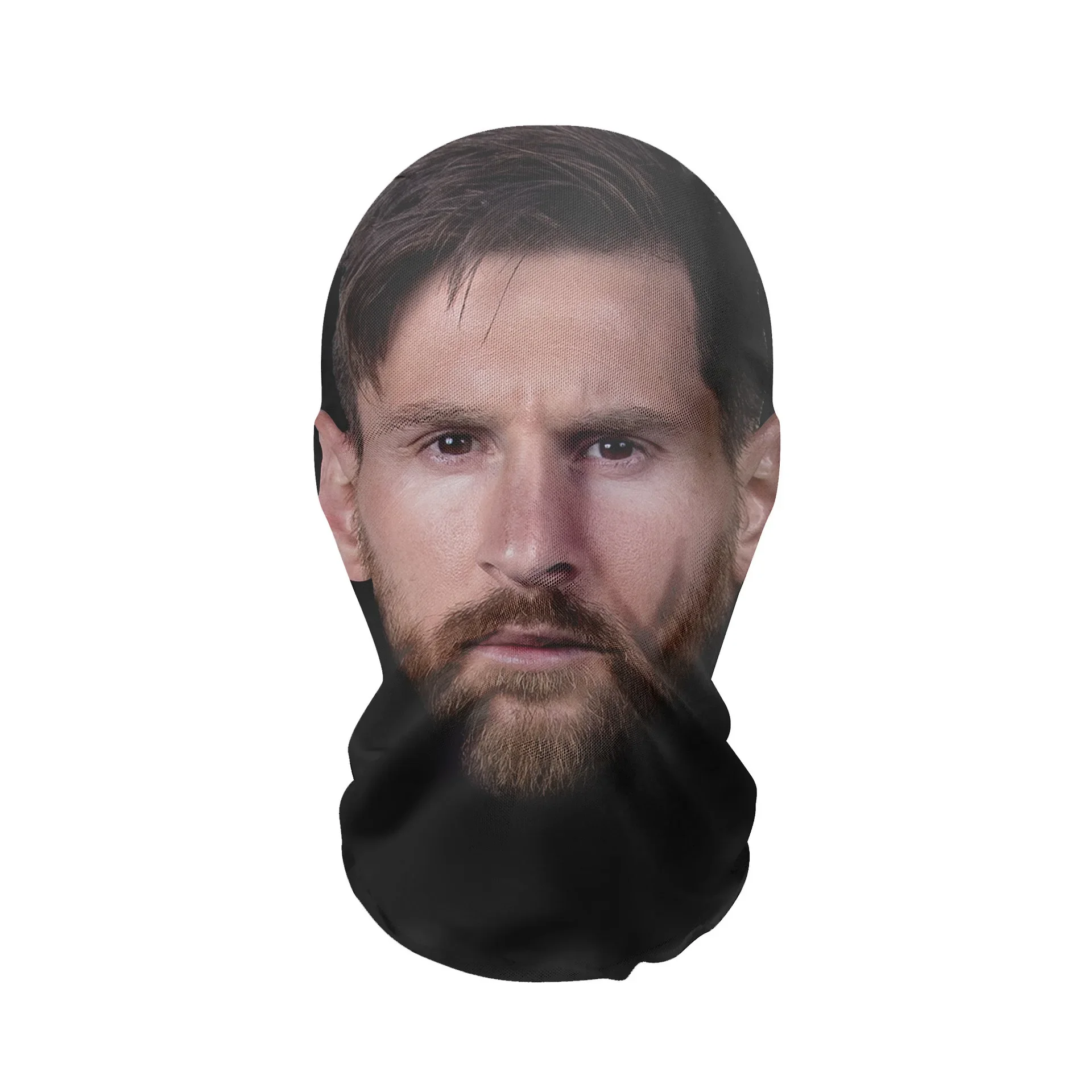 3D Printed Messi Mask Elastic Mesh Full Face Mask for Men Women Cosplay Headwear Hip Hop Fashion Balaclava Hood Hat Headgear