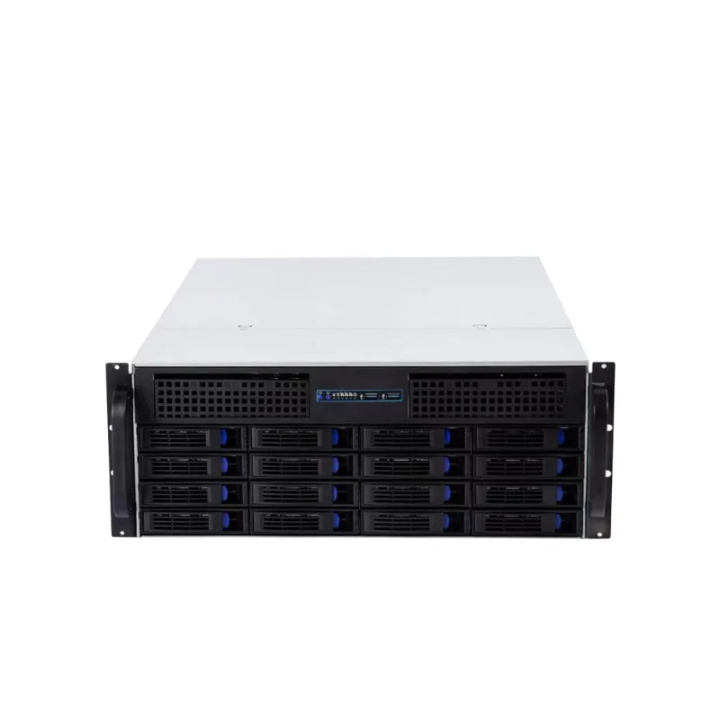 4U-R4416 hot-swappable server industrial chassis 16 hard disk bits, dual main board ATX power bits