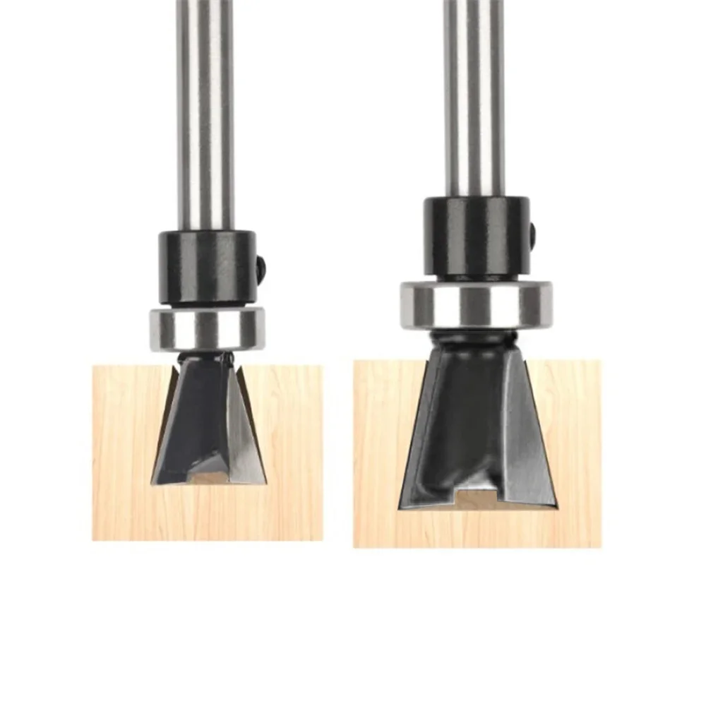 Punta per fresa per la lavorazione del legno Punta per fresa a coda di rondine in metallo duro con cuscinetto inferiore Frese per la lavorazione del legno Set di punte per router per la lavorazione del legno