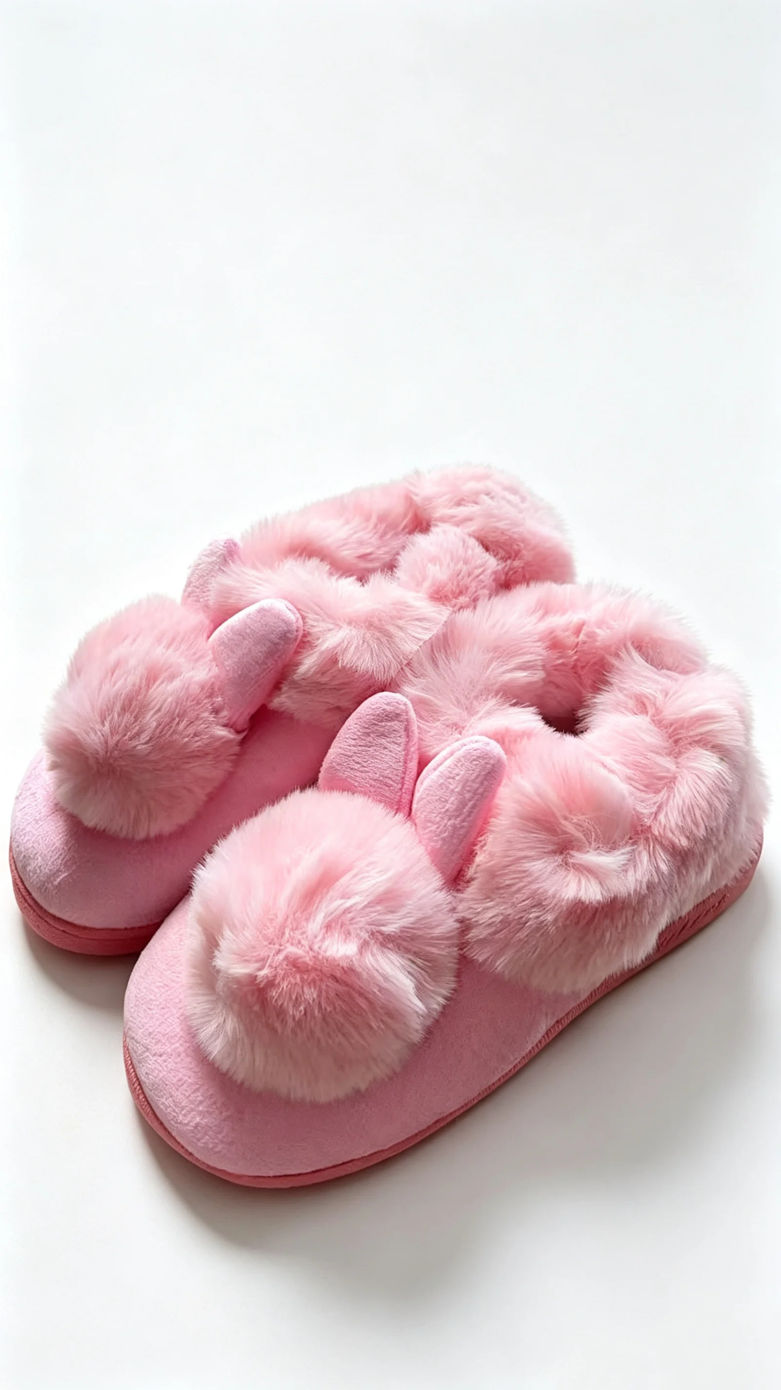 Damen-Hausschuhe mit Hasenohren, Plüsch, Winter, geschlossener Rücken, flauschig, warm, rutschfest, für Zuhause, Schlafzimmer, Innenbereich – Detail 6