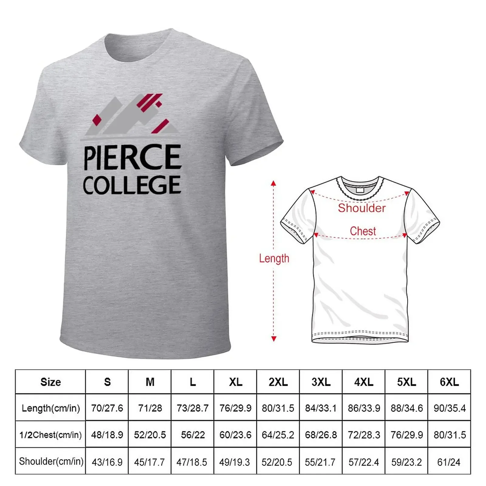 Pierce College Logo3 T-Shirt oversizeds tops fitted t shirts for men