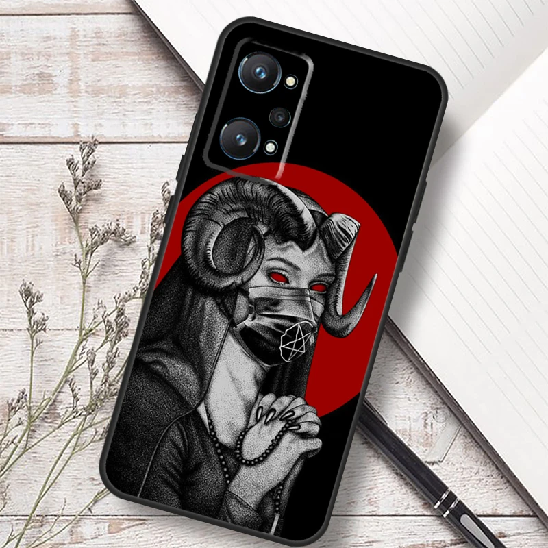 Satanic Scary Skull For Realme 14 13 10 11 12 Pro Plus GT 7 Pro 6 5 GT 6T C67 C61 C55 C53 C51 C21Y C25S C75 Case