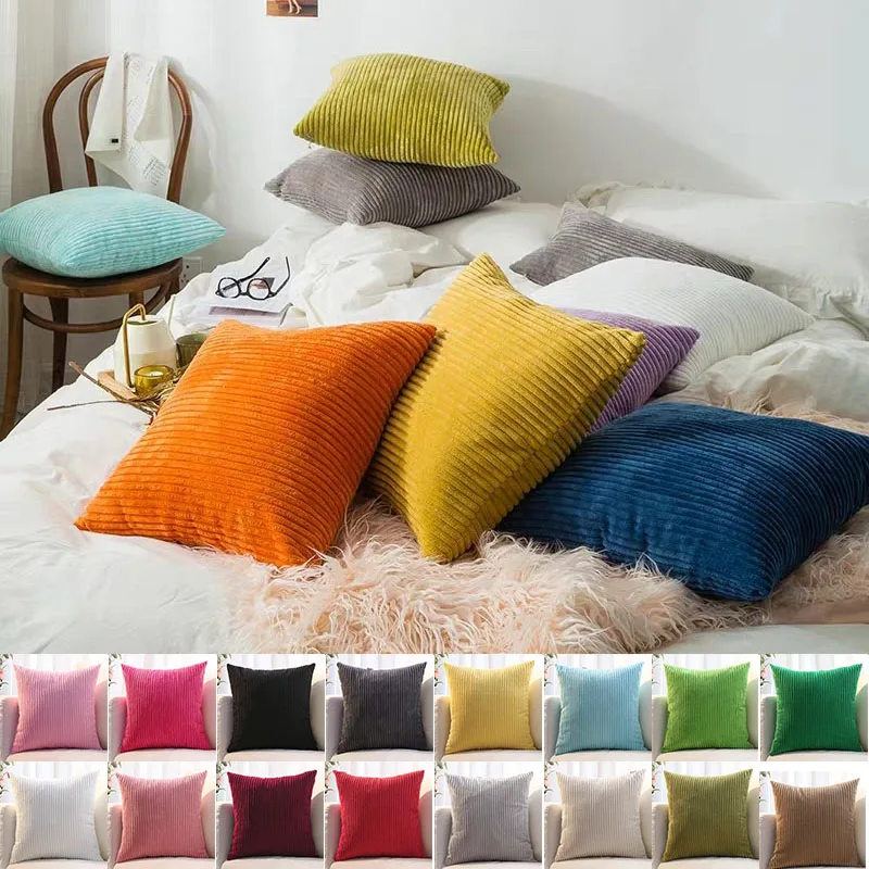 

Corduroy Pillow Cover 30X50 45X45 50X50 60x60cm Soft Flannel Cushion Cover Fluffy Couch Pillow Case for Sofa Living Room Decor