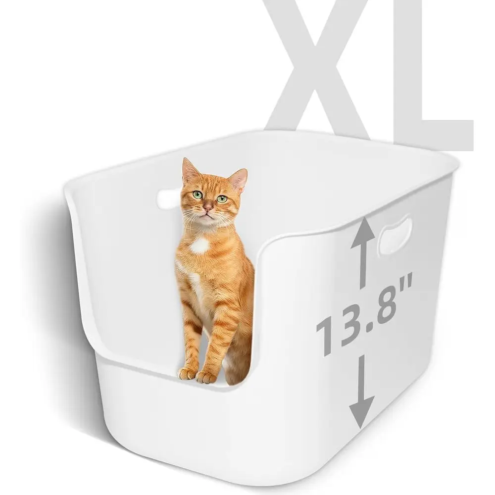 

Jumbo XL High-Sided Cat Litter Box, 22.6 x 14.8 x 13.8, Ideal for Large Cats, Open Top with High Walls, Easy Clean, Anti-Splash