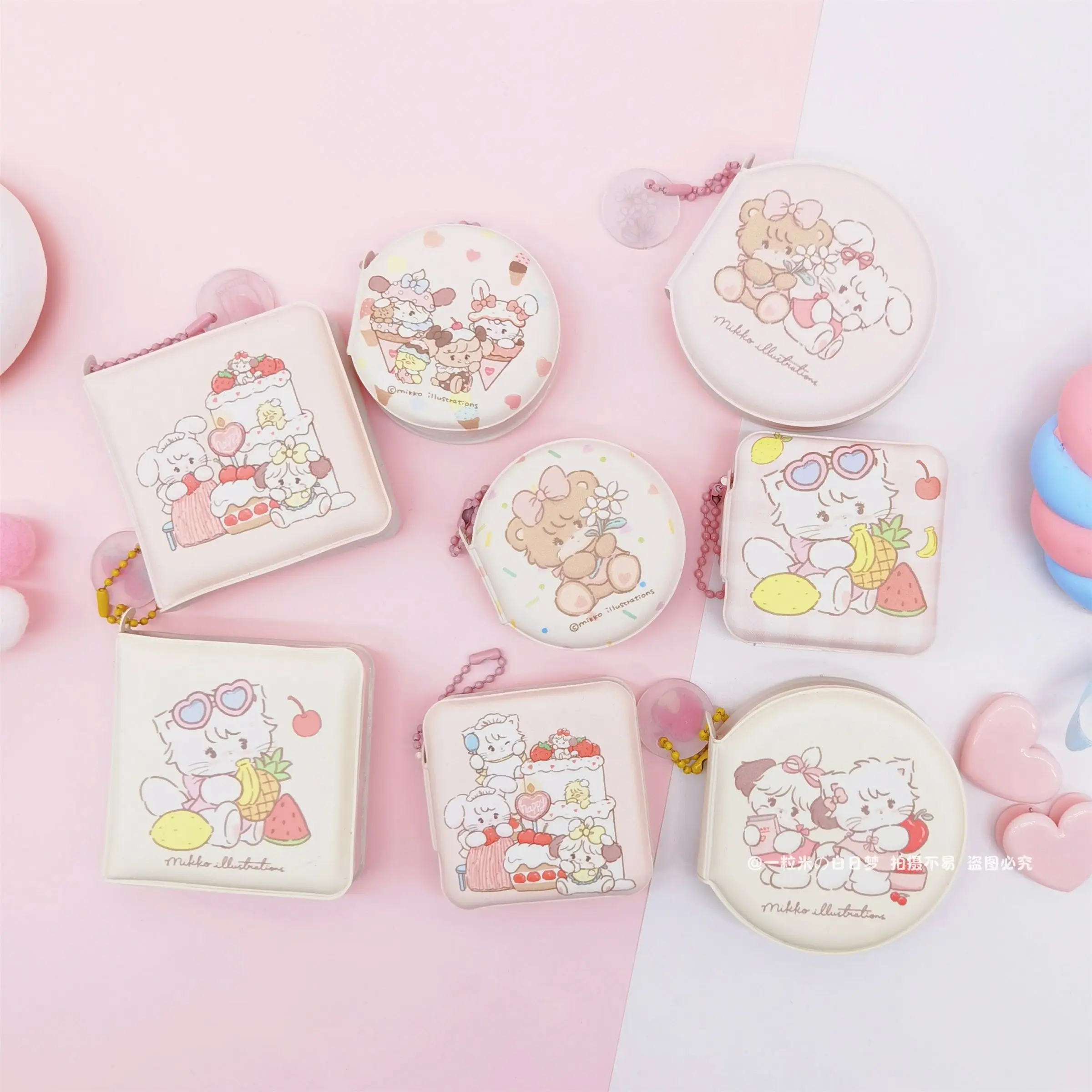 Kawaii Leuke Mikko Meisjes Hart Japanse Stijl Notebook Notebook Notebook Handboek Draagbare Mini Spiegel Boek Meisje Geschenken Speelgoed