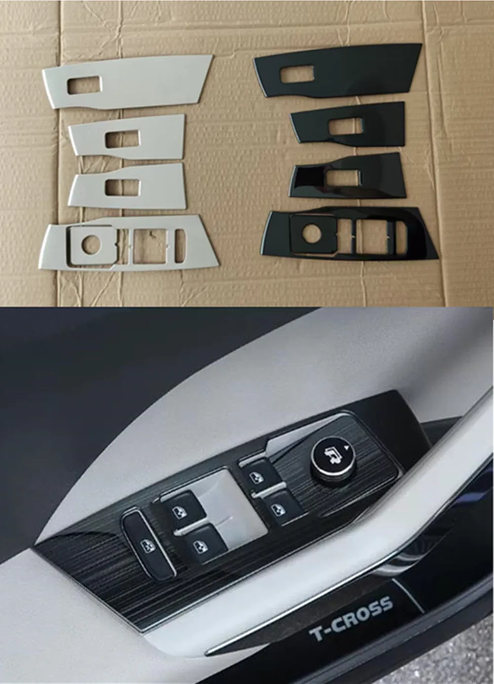 Stainless Steel 5Pcs/lot Car Door Window Lift Panel Cover Sticker for Volkswagen VW T-Cross Tcross 2018-2023 LHD Accessories