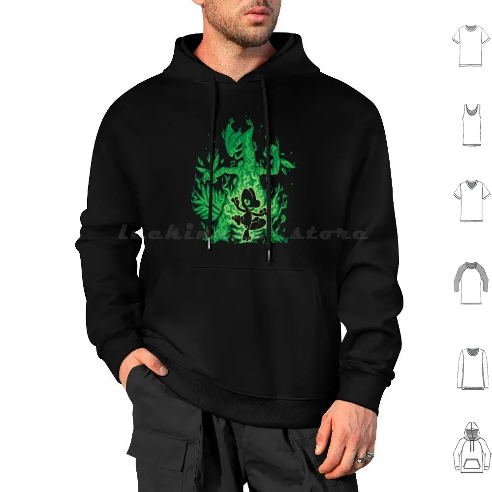 Silhouette : Grass Lizard Evolution Hoodie cotton Long Sleeve Silhouette Evolution Generation 3 Pókèmón P ? K ? Chü Tr ? ? ?