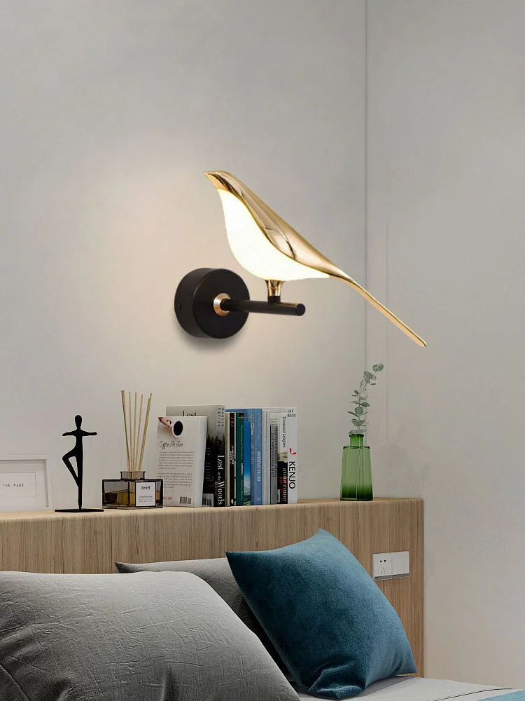 

Nordic Style Art Led Wall Lamp Magpie Bird Model Light Indoor Lighting For Home Living Room Bedside Wall Sconce Wall Home Decor