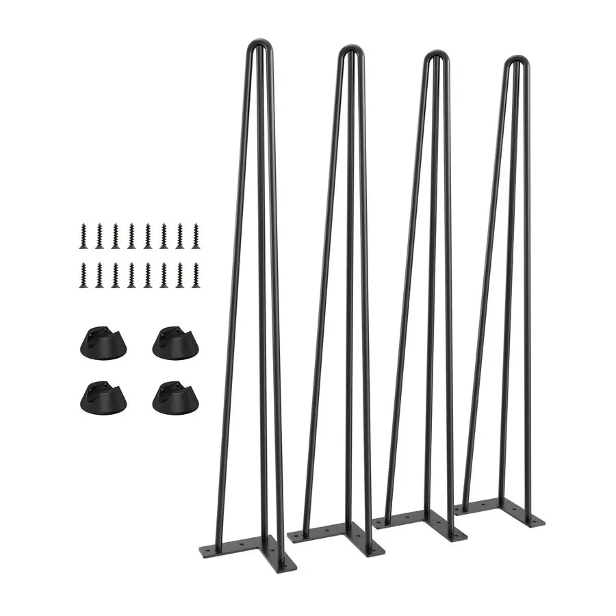 

Table Legs 28 inch Set of 4 Metal Desk Legs Industrial Style Heavy Duty Steel Furniture Leg with Feet Protectors for Coffee Tabl