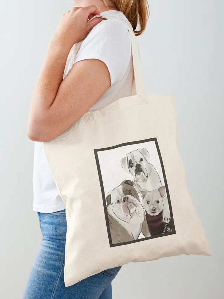 Three Dogs Tote Bag Shopper Lady bag custom canvas bag
