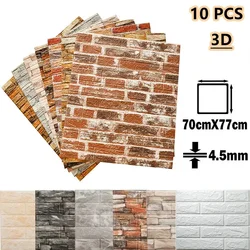 10 Uds. Panel autoadhesivo fondo de sala de estar ladrillo papel tapiz de espuma impermeable pared del dormitorio DIY decoración de lujo pegatina de pared 3D