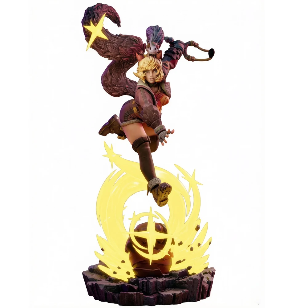 

Dynamic Jump Beast Eared Female Magic Prop Grey Model 1/24 Scale Resin Figure Kit Unassembled Unpainted GK 3D Print DIY Statue T