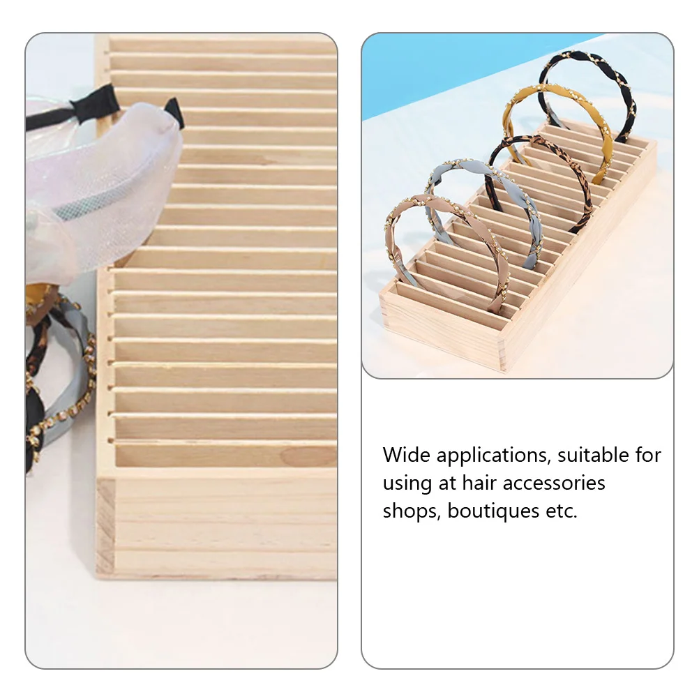 

Hairband Display Wooden Headwear Holder For Hair Rings Rubber Bands Desktop Organizer Headdress Wooden Hairbands Rack Rack