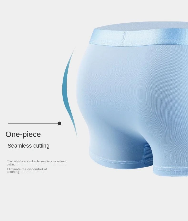 4 stücke Boxershorts männer Eis Seide Unterwäsche Coole Unterhose Atmungsaktive Sexy Dünne Höschen U Konvexen Dessous Großhandel Viele L-6XL – Detail 15