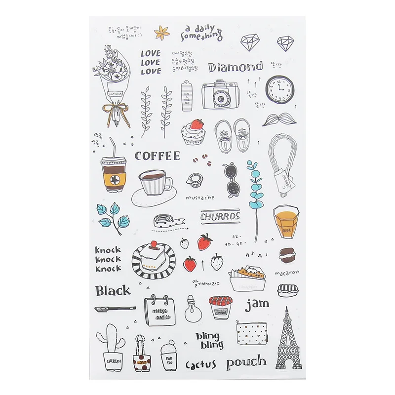 6PCS/SET Cute Kawaii Watercolor Wind Stickers Travel Diary DIY Notebook Diary Album Stickers  Korean Stationery image 5