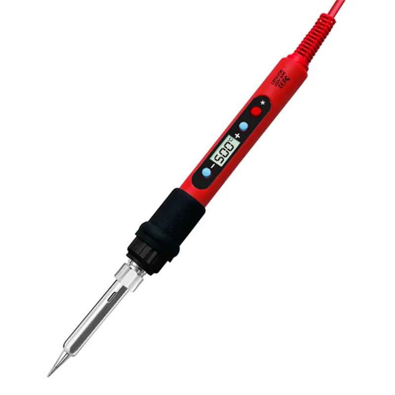 ABBP-Digital Soldering Iron 80W Adjustable Temperature LCD Display With On/OFF Switch Heater Tool Set Tip EU Plug Includ