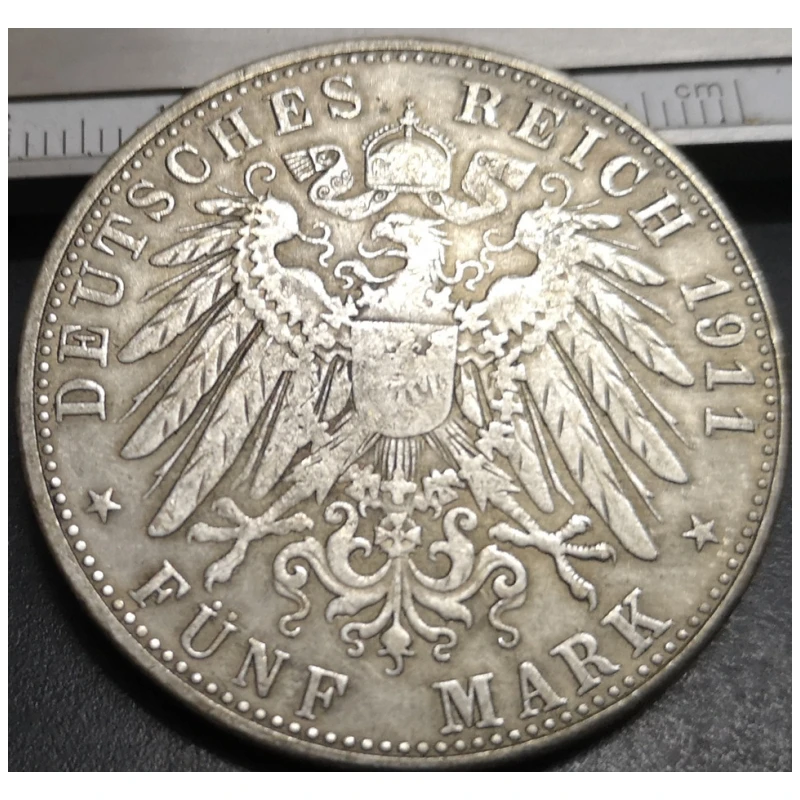 1911-D Kingdom Of Bavaria 5 Mark-Otto Silver Plated Copy Rare coin