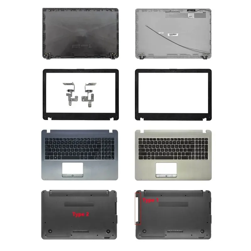 DD Repalce Cover LCD Back Cover Front Bezel Hinges For ASUS X540L X540LA X540LJ X540S X540SA X540SC Palmrest Top Bottom Case