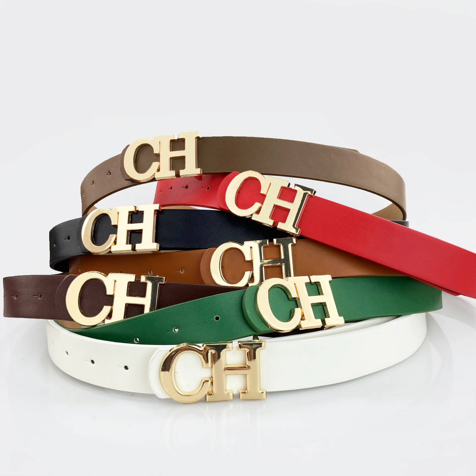 2026 Fashion Business Neutral Waist Alloy Letter Buckle Paired with Suit Pants Windproof Jacket Decoration Women's Waist Belt