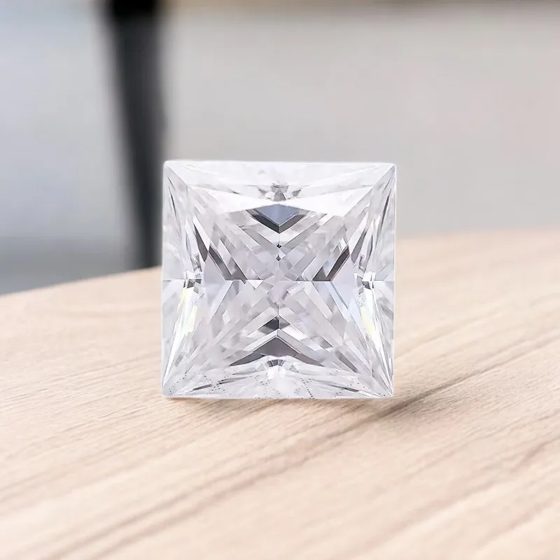 

Highest Grade Moissanite Gemstone Super White D Color VVS1 Princess Cut Quality Charms Jewelry Making Materials with Certificate