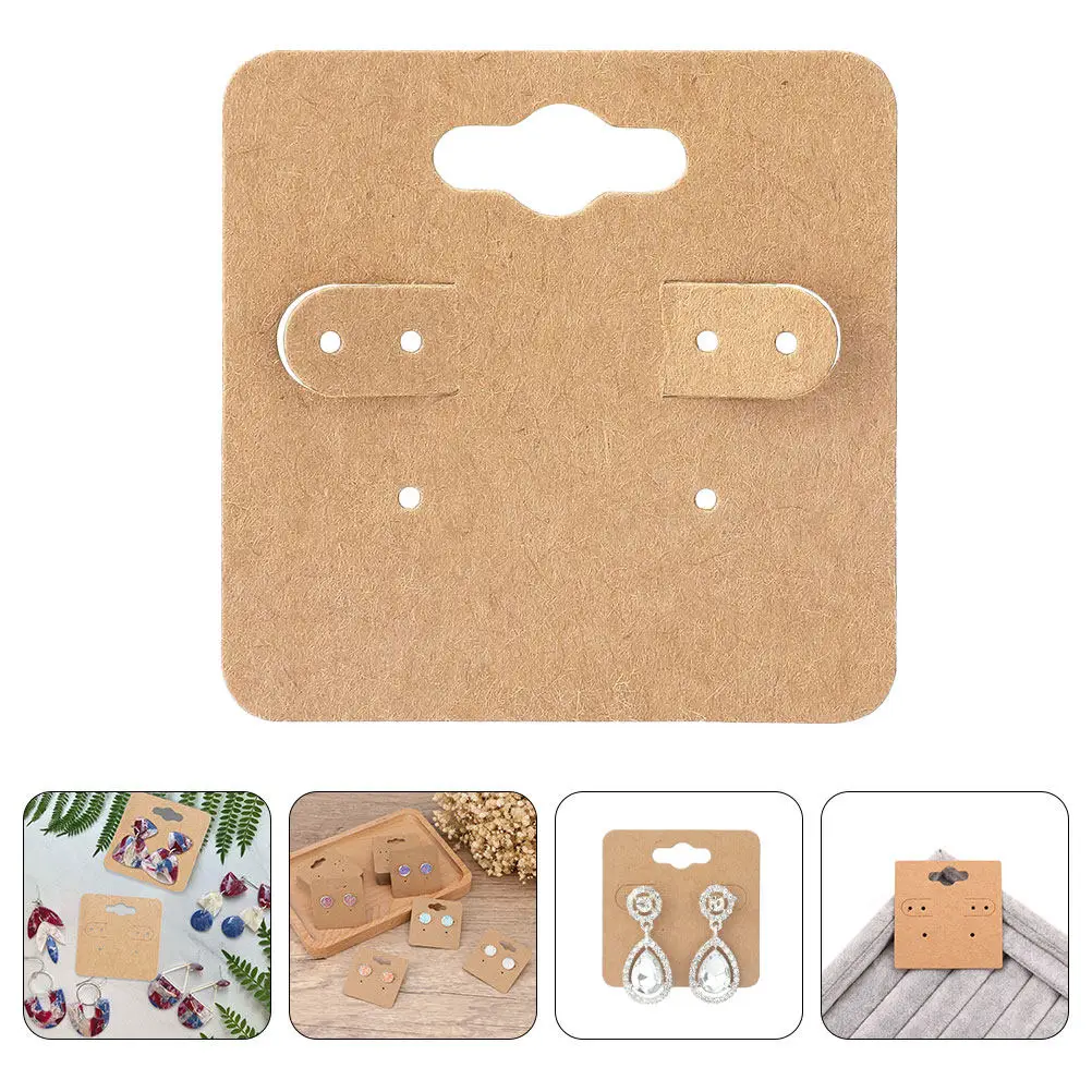 

100Pcs Earring Display Cards Blank Paper Jewelry Packaging Cards with Holes for Selling Earrings Studs Necklaces Retail Display