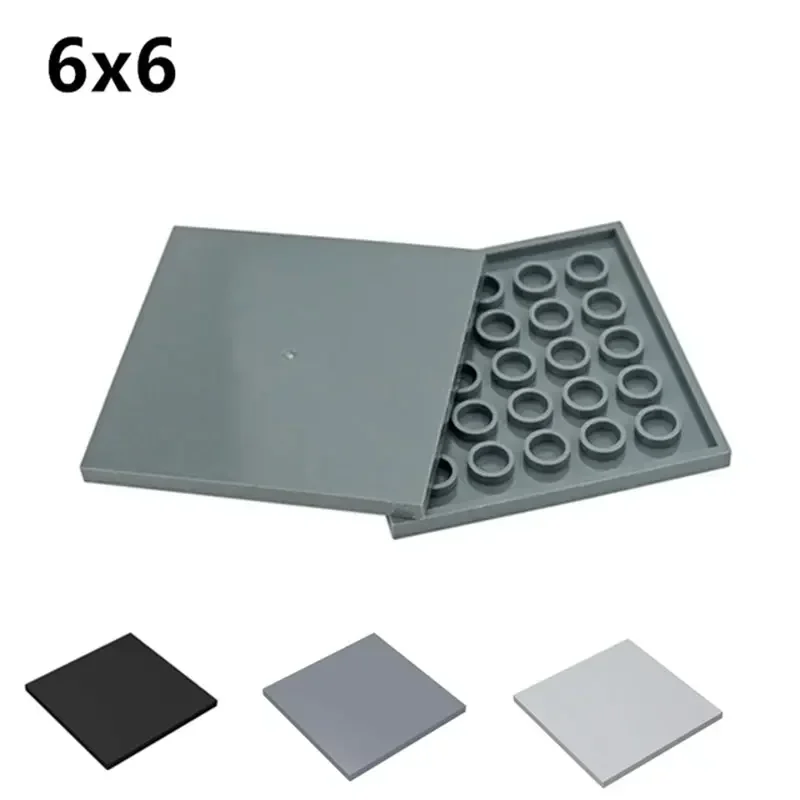 6pcs DIY smooth Building Blocks 10202 Figure Bricks Ceramic Tile 6x6 Creative Size Compatible With 10202 Assemble Particles