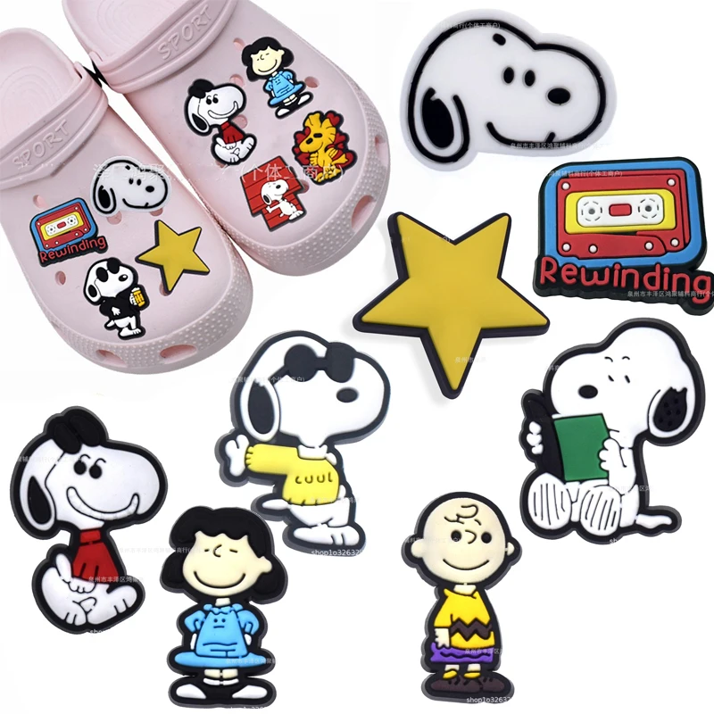 

Украшения для обуви Snoopy, аниме, Кроксы, сандалии, аксессуары «сделай сам», Мультяшные милые украшения для обуви, пряжка, сандалии, булавки, рождественские подарки
