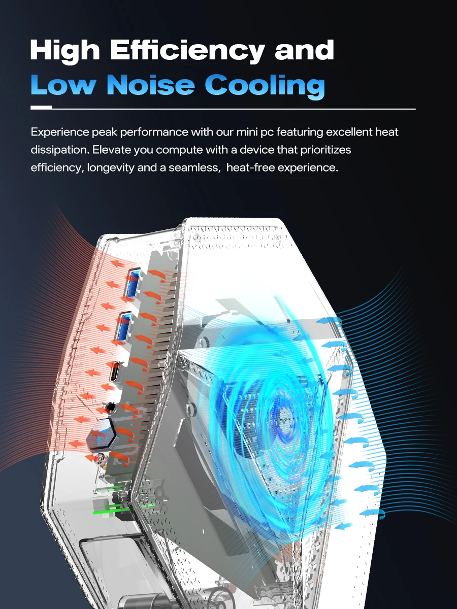 كمبيوتر صغير للألعاب Intel Core i9 12900H WIFI6 Type-C HD DP 2 * DDR4 NVMe سطح المكتب المكتب/الكمبيوتر المنزلي 4 * USB3.2 2 * 2.5G LAN Windows11
