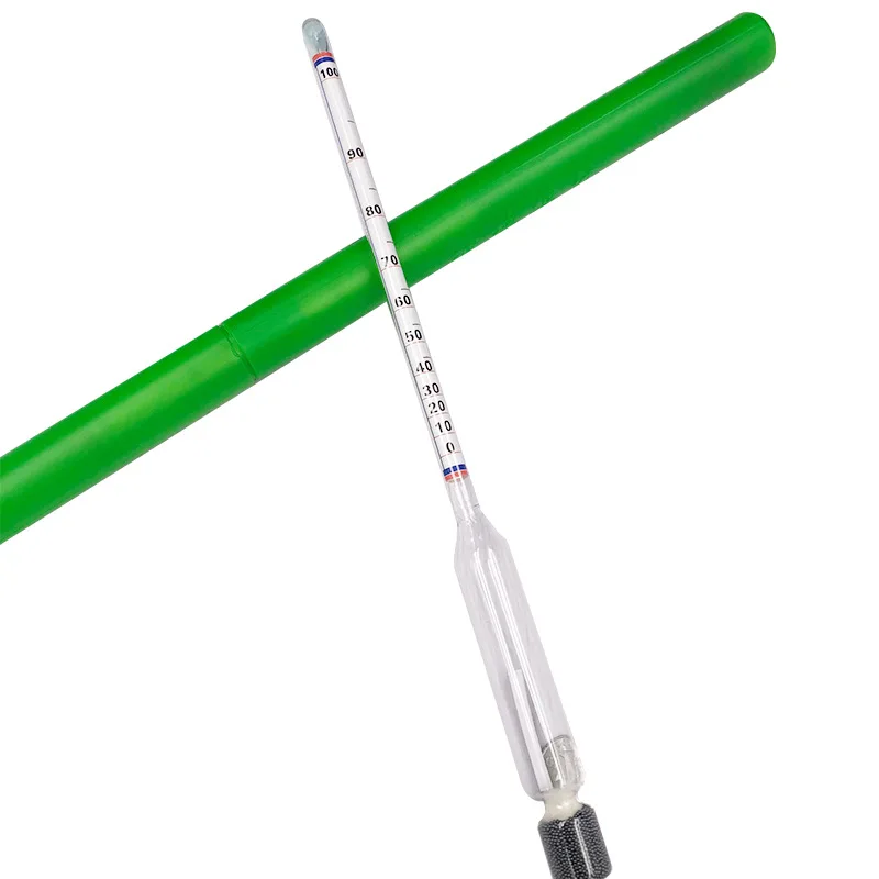 0-100% Alcoholmeter Glass Liquor Tester Alcohol Meter Plastic Graduated Cylinder Set